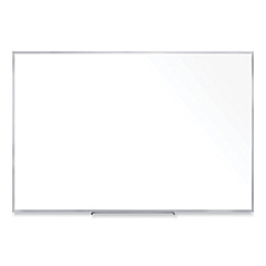 Ghent Non-Magnetic Whiteboard with Aluminum Frame, 96.63 x 48.47, White Surface, Satin Aluminum Frame (GHEM2484)