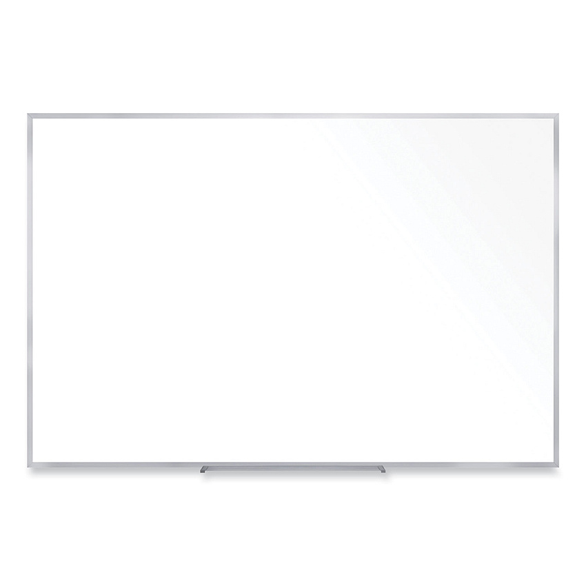 Ghent Non-Magnetic Whiteboard with Aluminum Frame, 96.63 x 48.47, White Surface, Satin Aluminum Frame (GHEM2484)