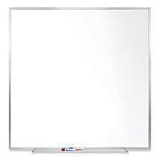 Ghent Magnetic Porcelain Whiteboard with Satin Aluminum Frame, 48.5 x 48.5, White Surface (GHEM1444)