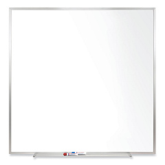 Ghent Magnetic Porcelain Whiteboard with Satin Aluminum Frame, 48.5 x 48.5, White Surface (GHEM1444)