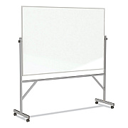 Ghent Reversible Magnetic Porcelain Whiteboard w/Satin Aluminum Frame, 101.25 x 78.25, White Surface (GHEARM1M148)