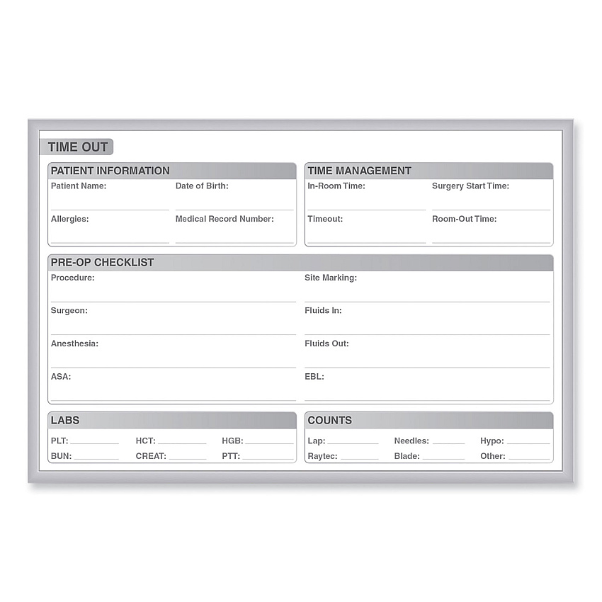 Ghent Time Out Magnetic Whiteboard, 24.5 x 18.5, White/Gray Surface, Satin Aluminum Frame (GHEGRPM312T18)