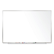 Ghent Magnetic Porcelain Whiteboard with Satin Aluminum Frame, 72.5 x 48.5, White Surface (GHEM1464)