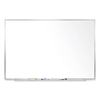 Ghent Magnetic Porcelain Whiteboard with Satin Aluminum Frame, 72.5 x 48.5, White Surface (GHEM1464)