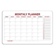 Ghent Monthly Planner Whiteboard with Radius Corners, 36 x 24, White/Red/Black Surface (GHE984515)