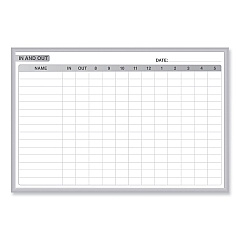 Ghent In/Out Magnetic Whiteboard, 48.5 x 36.5, White/Gray Surface, Satin Aluminum Frame (GHEGRPM301E34)