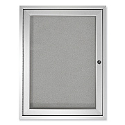 Ghent 1 Door Enclosed Vinyl Bulletin Board with Satin Aluminum Frame, 18 x 24, Silver Surface (GHEPA12418VX193)