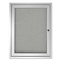 Ghent 1 Door Enclosed Vinyl Bulletin Board with Satin Aluminum Frame, 30 x 36, Silver Surface (GHEPA13630VX193)