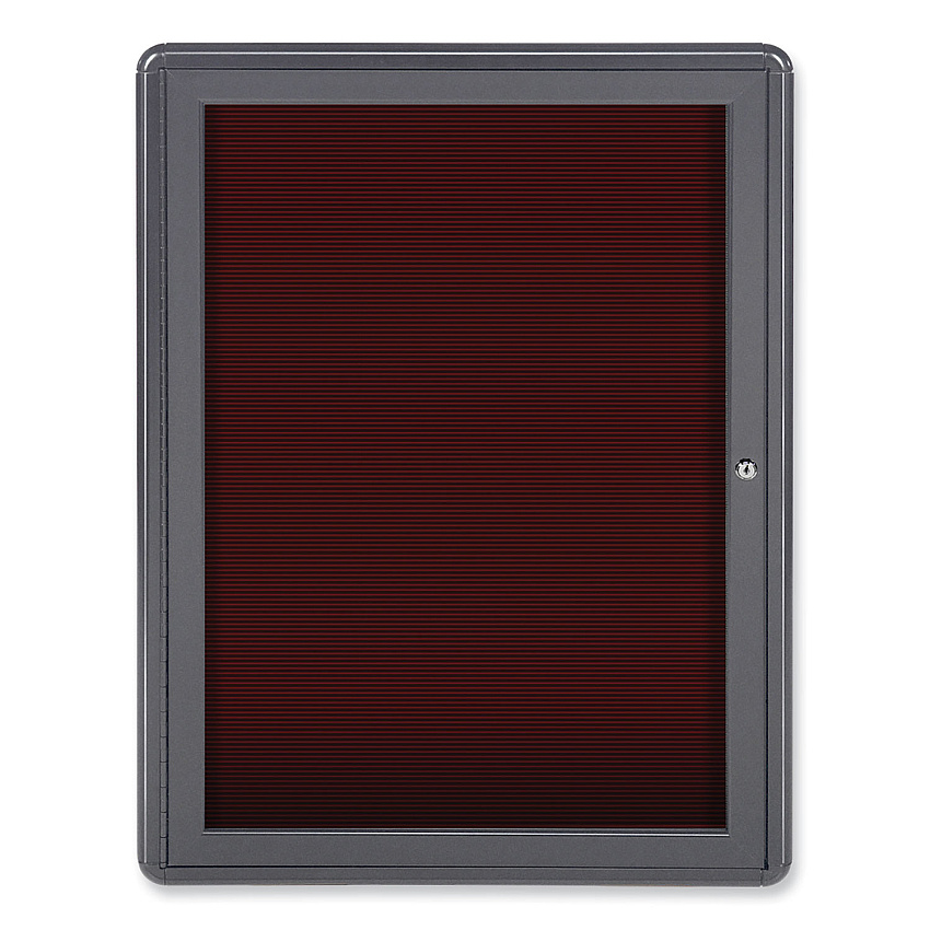 Ghent Enclosed Letterboard, 24.13 x 33.75, Gray Powder-Coated Aluminum Frame (GHEOVG1BBG)