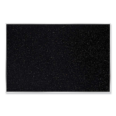 Ghent Satin Aluminum-Frame Recycled Rubber Bulletin Boards, 72.5 x 48.5, Confetti Surface (GHEATR46CF)