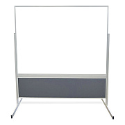 Ghent Double-Sided Magnetic Porcelain Whiteboard, Caramel Vinyl Tackboard with Aluminum Frame, 50.5 x 72.88 (GHEFPM1M164183)
