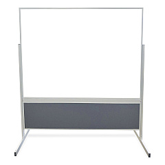 Ghent Double-Sided Magnetic Porcelain Whiteboard, Caramel Vinyl Tackboard with Aluminum Frame, 50.5 x 72.88 (GHEFPM1M164183)