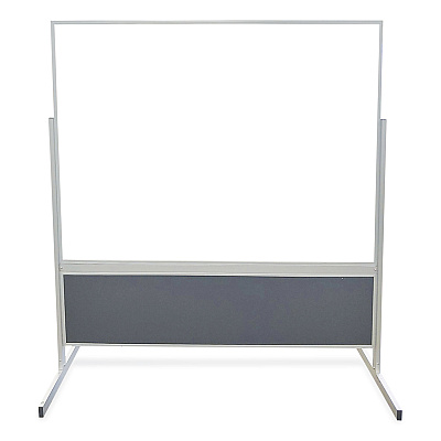 Ghent Double-Sided Magnetic Porcelain Whiteboard, Caramel Vinyl Tackboard with Aluminum Frame, 50.5 x 72.88 (GHEFPM1M164183)