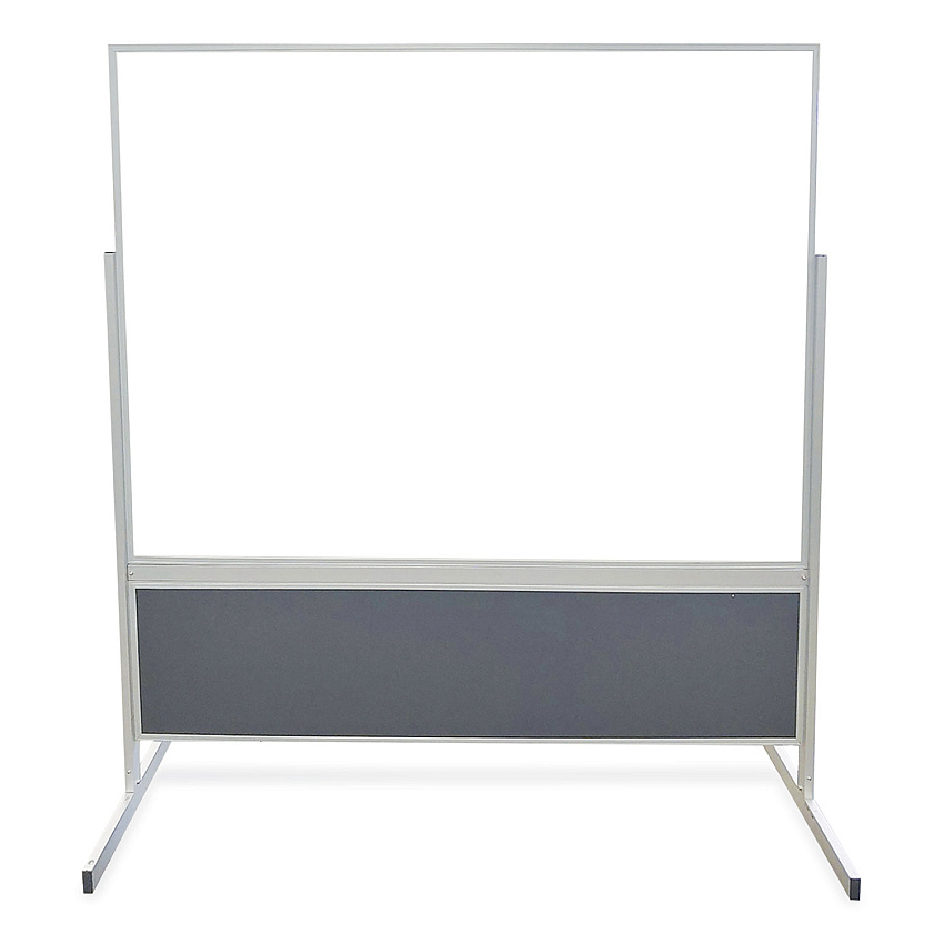Ghent Double-Sided Magnetic Porcelain Whiteboard, Caramel Vinyl Tackboard with Aluminum Frame, 50.5 x 72.88 (GHEFPM1M164183)