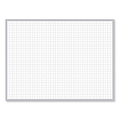 Ghent 1 x 1 Grid Magnetic Whiteboard, 72.5 x 48.5, White/Gray Surface, Satin Aluminum Frame (GHEGRPM321G46)