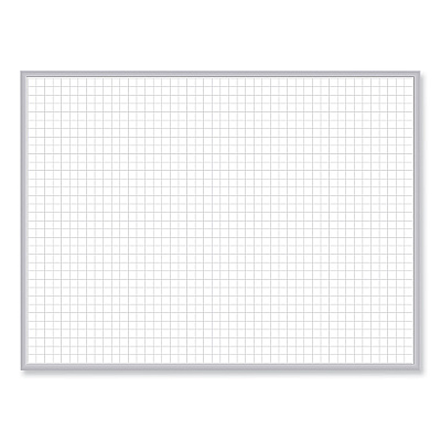 Ghent 1 x 1 Grid Magnetic Whiteboard, 72.5 x 48.5, White/Gray Surface, Satin Aluminum Frame (GHEGRPM321G46)