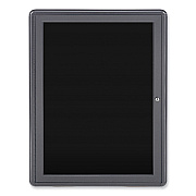 Ghent Enclosed Letterboard, 24.13 x 33.75, Gray Powder-Coated Aluminum Frame (GHEOVG1BBK)