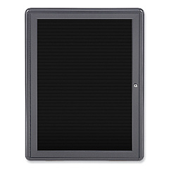 Ghent Enclosed Letterboard, 24.13 x 33.75, Gray Powder-Coated Aluminum Frame (GHEOVG1BBK)