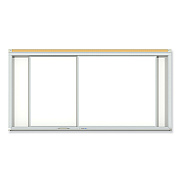 Ghent Horizontal Sliding Porcelain Magnetic Whiteboard, 72 x 48, White Surface, Satin Aluminum Frame (GHEHSM246)