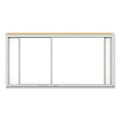 Ghent Horizontal Sliding Porcelain Magnetic Whiteboard, 72 x 48, White Surface, Satin Aluminum Frame (GHEHSM246)