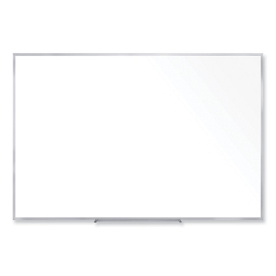 Ghent Non-Magnetic Whiteboard with Aluminum Frame, 60.63 x 48.47, White Surface, Satin Aluminum Frame (GHEM2454)
