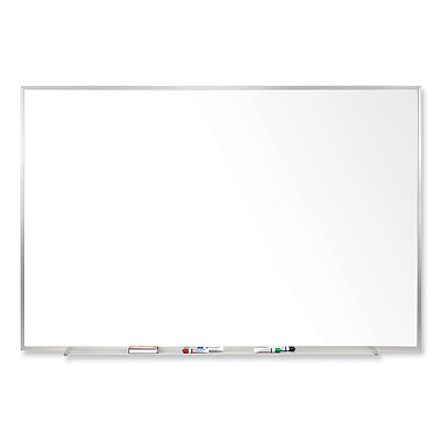 Ghent Magnetic Porcelain Whiteboard with Satin Aluminum Frame, 48.5 x 36.5, White Surface (GHEM1341)