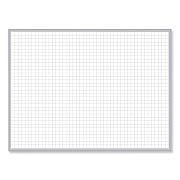 Ghent 1 x 1 Grid Magnetic Whiteboard, 96.5 x 48.5, White/Gray Surface, Satin Aluminum Frame (GHEGRPM321G48)