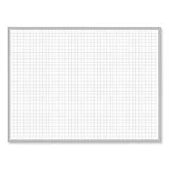 Ghent 1 x 1 Grid Magnetic Whiteboard, 96.5 x 48.5, White/Gray Surface, Satin Aluminum Frame (GHEGRPM321G48)