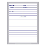 Ghent Hospital Magnetic Whiteboard, 18.5 x 24.5, White/Blue Surface, Satin Aluminum Frame (GHEGRPM311H18)