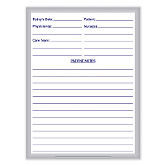 Ghent Hospital Magnetic Whiteboard, 18.5 x 24.5, White/Blue Surface, Satin Aluminum Frame (GHEGRPM311H18)