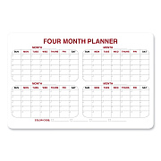 Ghent 4 Month Whiteboard Calendar with Radius Corners, 36 x 24, White/Red/Black Surface (GHE984516)