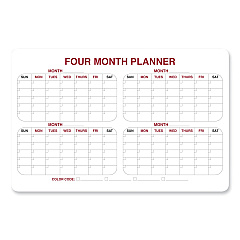 Ghent 4 Month Whiteboard Calendar with Radius Corners, 36 x 24, White/Red/Black Surface (GHE984516)