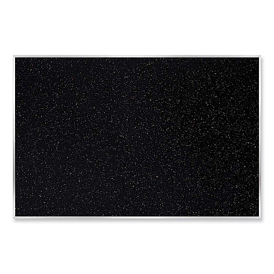 Ghent Satin Aluminum-Frame Recycled Rubber Bulletin Boards, 60.5 x 36.5, Confetti Surface (GHEATR35CF)