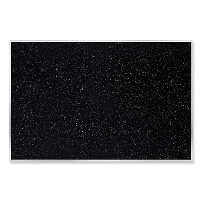 Ghent Satin Aluminum-Frame Recycled Rubber Bulletin Boards, 144.5 x 48.5, Confetti Surface (GHEATR412CF)