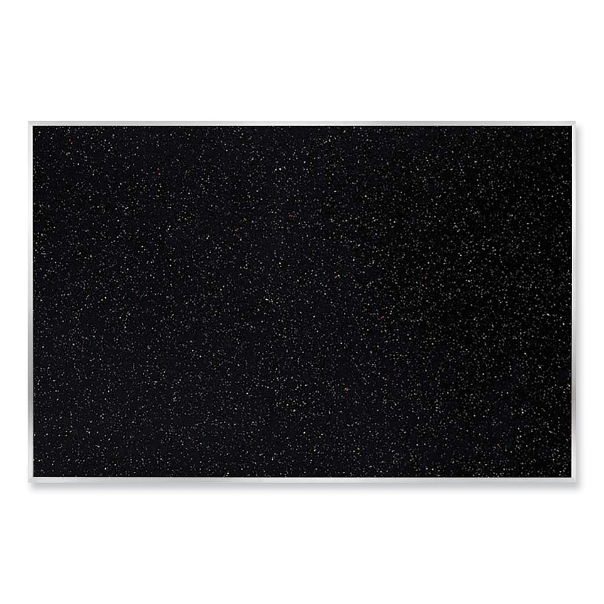 Ghent Satin Aluminum-Frame Recycled Rubber Bulletin Boards, 144.5 x 48.5, Confetti Surface (GHEATR412CF)