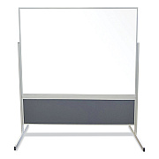 Ghent Double-Sided Magnetic Porcelain Whiteboard, Caramel Vinyl Tackboard with Aluminum Frame, 50.5 x 72.88 (GHEFPM1M164185)