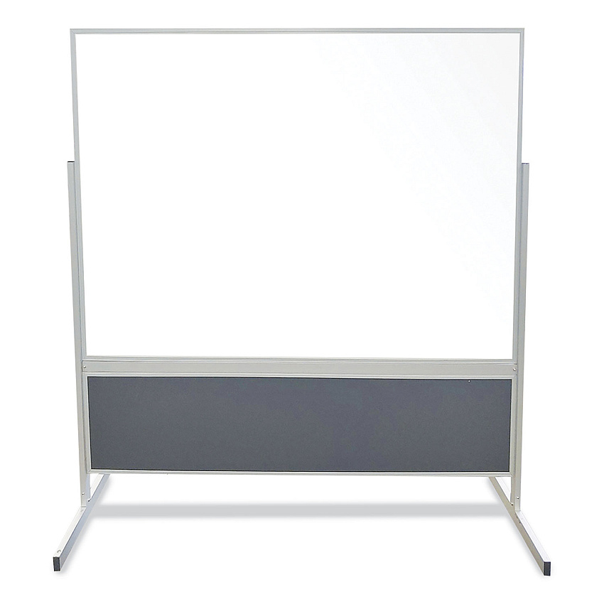 Ghent Double-Sided Magnetic Porcelain Whiteboard, Caramel Vinyl Tackboard with Aluminum Frame, 50.5 x 72.88 (GHEFPM1M164185)