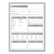 Ghent Patient Room Magnetic Whiteboard, 18.5 x 24.5, White/Gray Surface, Satin Aluminum Frame (GHEGRPM311P18)