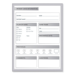 Ghent Patient Room Magnetic Whiteboard, 18.5 x 24.5, White/Gray Surface, Satin Aluminum Frame (GHEGRPM311P18)