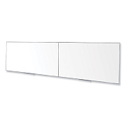 Ghent Magnetic Porcelain Whiteboard with Satin Aluminum Frame, 193 x 48.5, White Surface (GHEM14164)