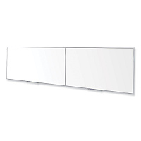 Ghent Magnetic Porcelain Whiteboard with Satin Aluminum Frame, 193 x 48.5, White Surface (GHEM14164)