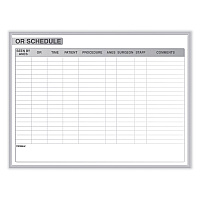 Ghent OR Schedule Magnetic Whiteboard, 48.5 x 36.5, White/Gray Surface, Satin Aluminum Frame (GHEGRPM313S34)