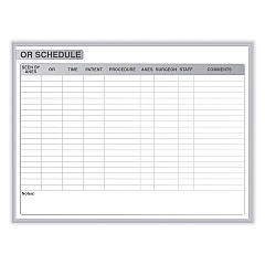 Ghent OR Schedule Magnetic Whiteboard, 48.5 x 36.5, White/Gray Surface, Satin Aluminum Frame (GHEGRPM313S34)