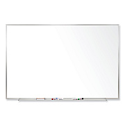 Ghent Magnetic Porcelain Whiteboard with Satin Aluminum Frame, 96.5 x 48.5, White Surface (GHEM1484)