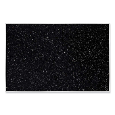 Ghent Satin Aluminum-Frame Recycled Rubber Bulletin Boards, 120.5 x 48.5, Confetti Surface (GHEATR410CF)