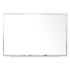 Ghent Magnetic Porcelain Whiteboard with Satin Aluminum Frame, 60.5 x 48.5, White Surface (GHEM1454)