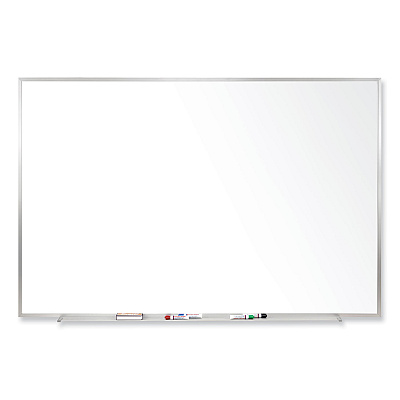 Ghent Magnetic Porcelain Whiteboard with Satin Aluminum Frame, 60.5 x 48.5, White Surface (GHEM1454)