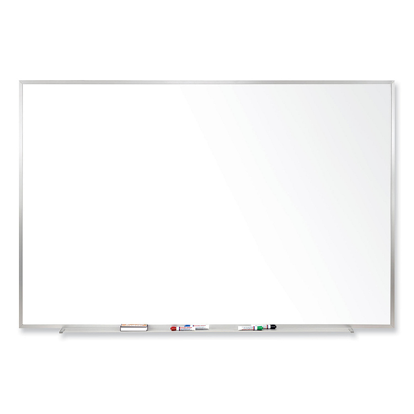 Ghent Magnetic Porcelain Whiteboard with Satin Aluminum Frame, 60.5 x 48.5, White Surface (GHEM1454)