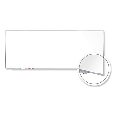 Ghent Magnetic Porcelain Whiteboard with Satin Aluminum Frame, 144.5 x 48.5, White Surface (GHEM14124)