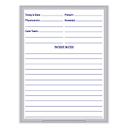 Ghent Hospital Magnetic Whiteboard, 24 x 36, White/Blue Surface, Satin Aluminum Frame (GHEGRPM311H23)